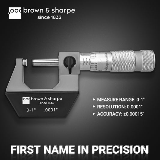 Mechanical Outside Micrometer with 0.0001" Graduation – Available in Multiple Ranges (0-4")