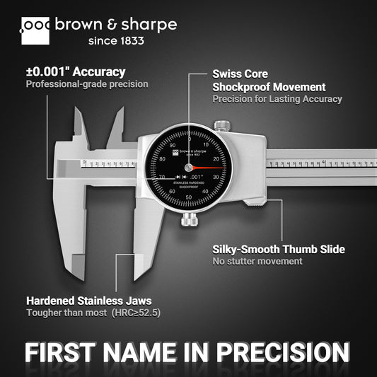 6in./8in./12in. Range Dial Caliper Swiss Core Movement