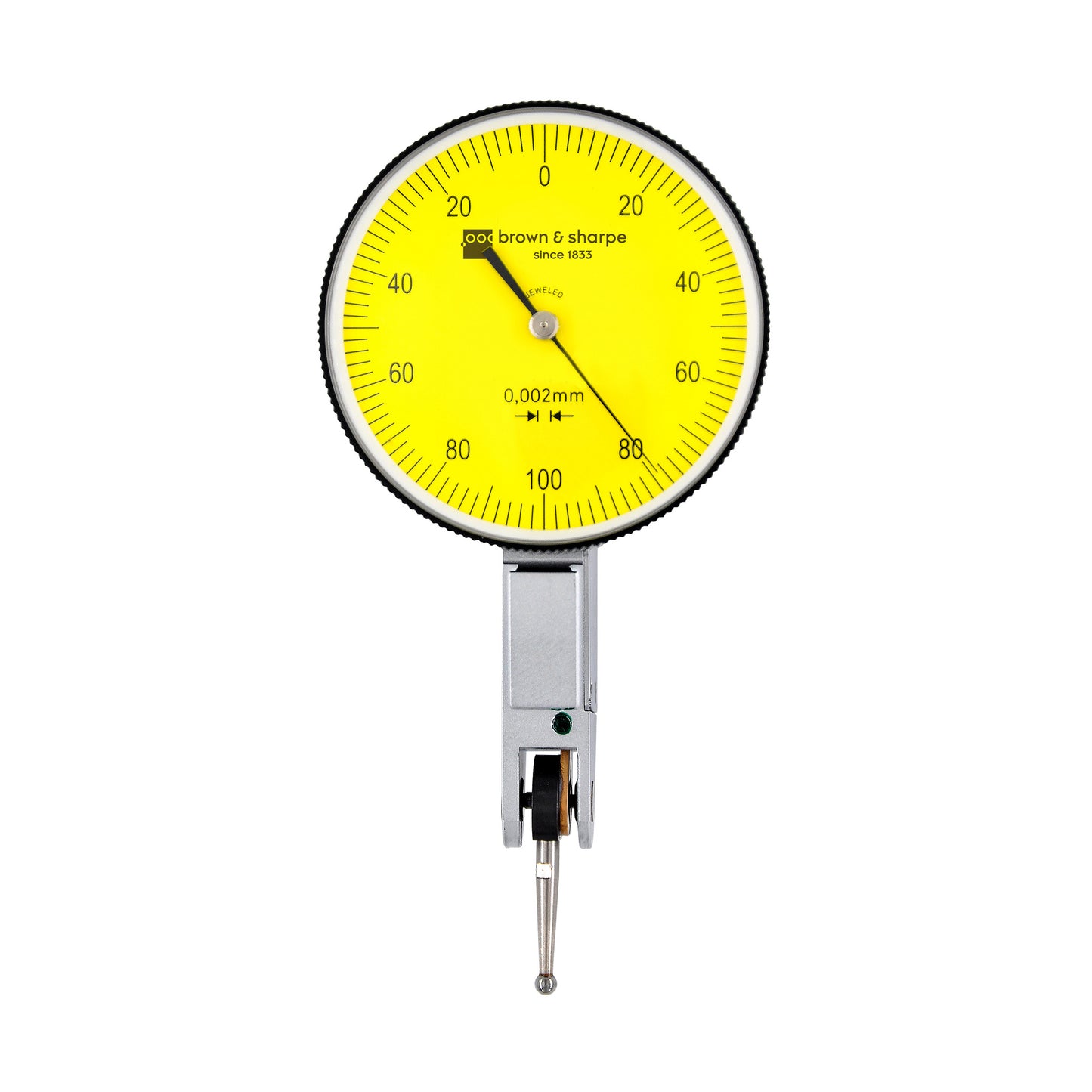 Ruby Bearings Horizontal Dial Lever Indicator 0.2mm Range 0-100-0 Dial 0.0002mm Graduation