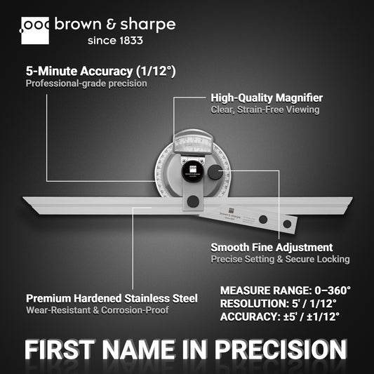 0-360°Universal Stainless Steel Vernier Bevel Protractor