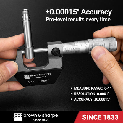 0-4 in. Mechanical Outside Micrometer 0.0001" Graduation