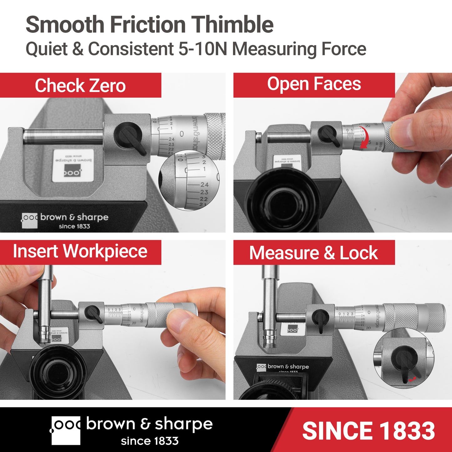 0-4 in. Mechanical Outside Micrometer 0.0001" Graduation