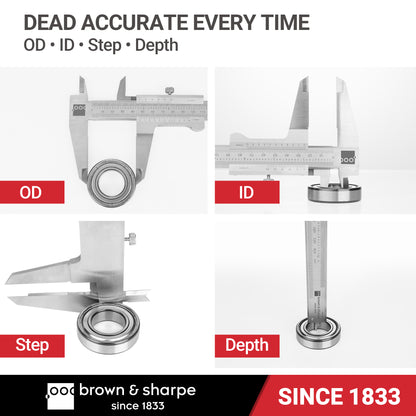 6in./8in./12in. Range Vernier Caliper with 0.001" or 1/128" Graduations