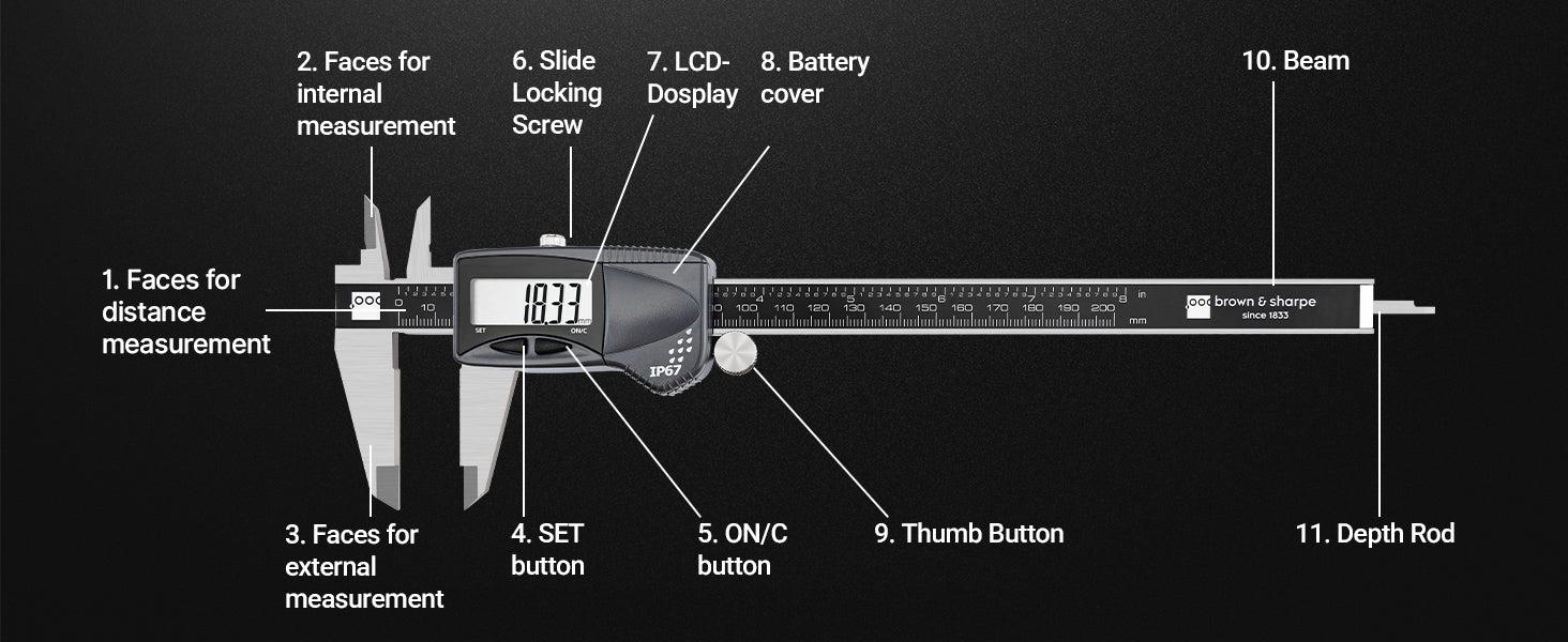 6in./8in./12in. Range Digital Caliper IP67 A+ image