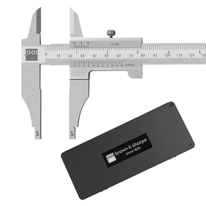 Vernier Workshop Caliper With Knife-Edge External Jaws 1/128" Graduation