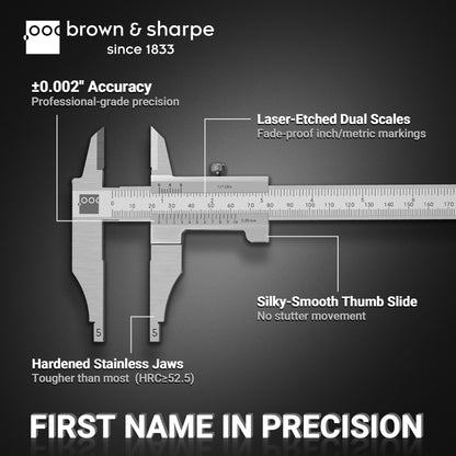 Vernier Workshop Caliper With Knife-Edge External Jaws 1/128" Graduation