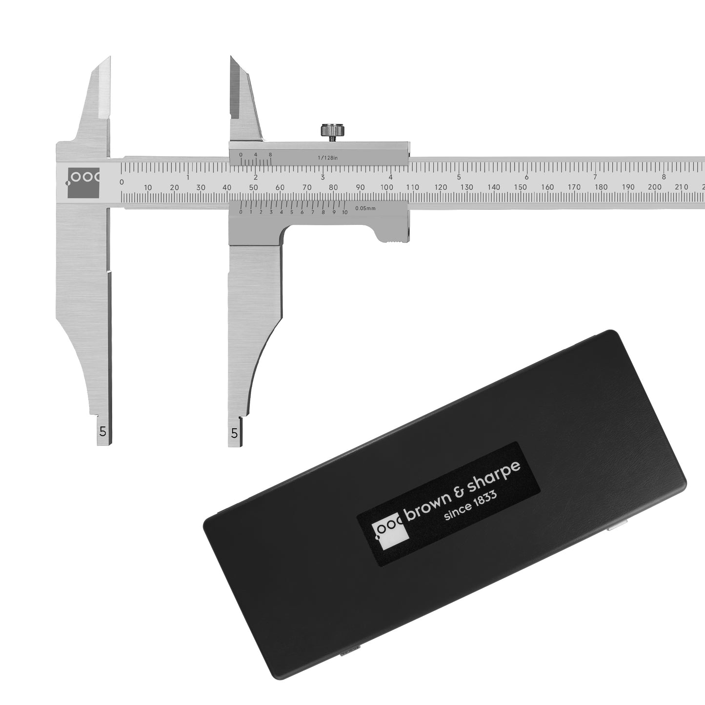 Vernier Workshop Caliper With Knife-Edge External Jaws 1/128" Graduation