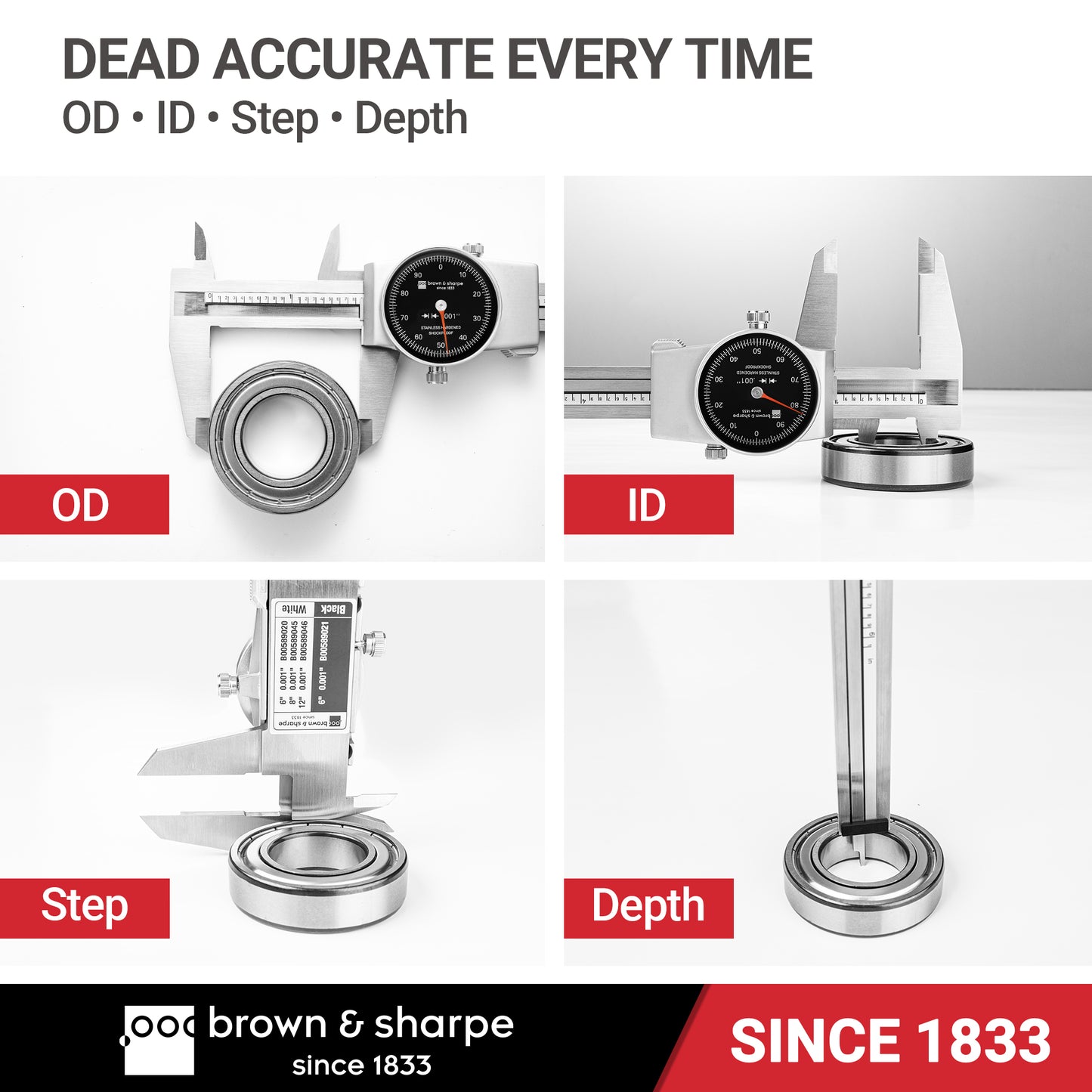 6in./8in./12in. Range Dial Caliper Swiss Core Movement