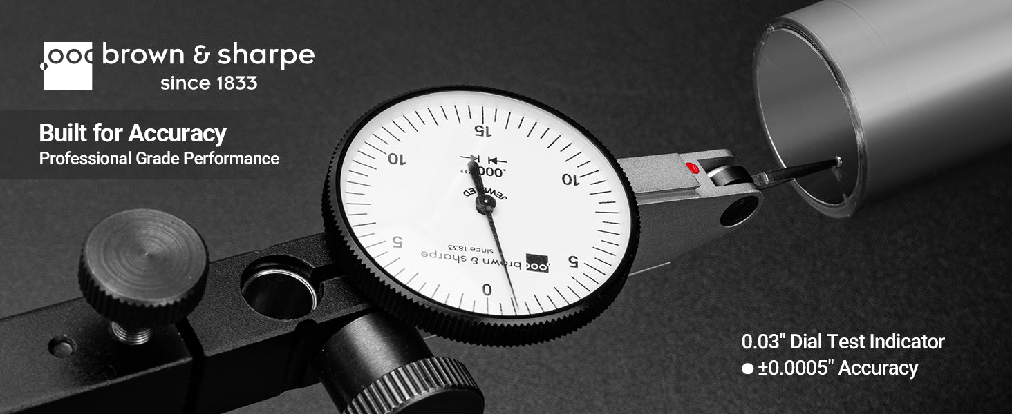 Ruby Bearings Horizontal Dial Lever Indicator White 0.03