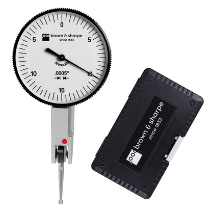 Ruby Bearings Horizontal Dial Lever Indicator White 0.03" Range 0-15-0 Dial 0.0005" Graduation