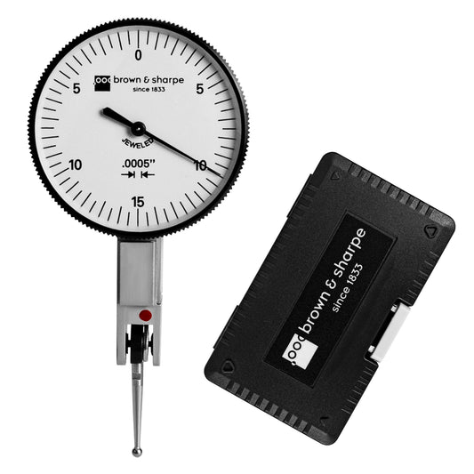 Ruby Bearings Horizontal Dial Lever Indicator White 0.03" Range 0-15-0 Dial 0.0005" Graduation