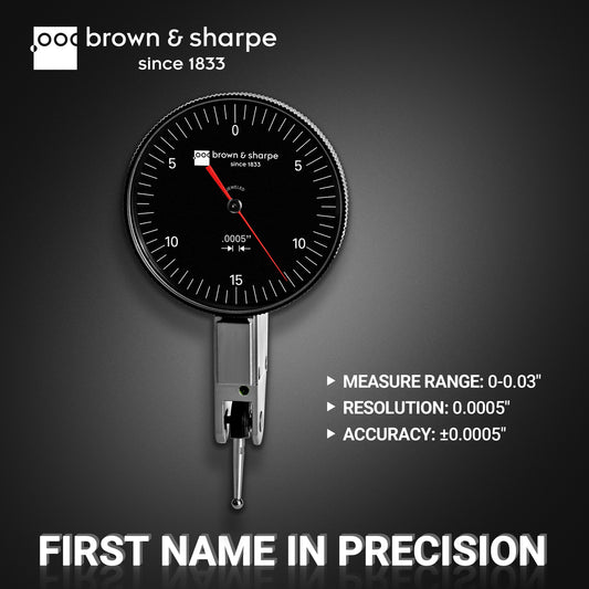Ruby Bearings Horizontal Dial Lever Indicator 0.03" Range 0-15-0 Dial 0.0005" Graduation